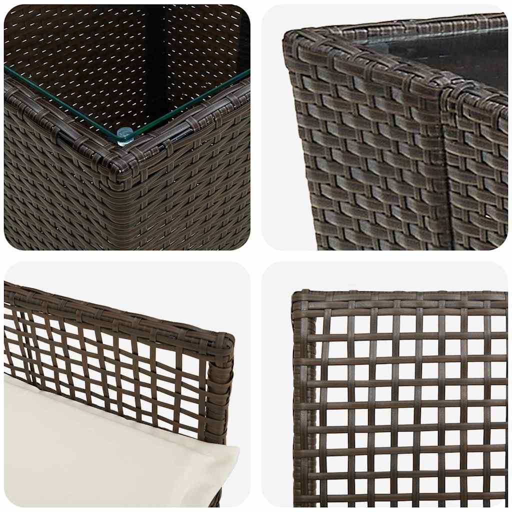 Garten Bistro Set 3 stk. Braun Poly-Rattan