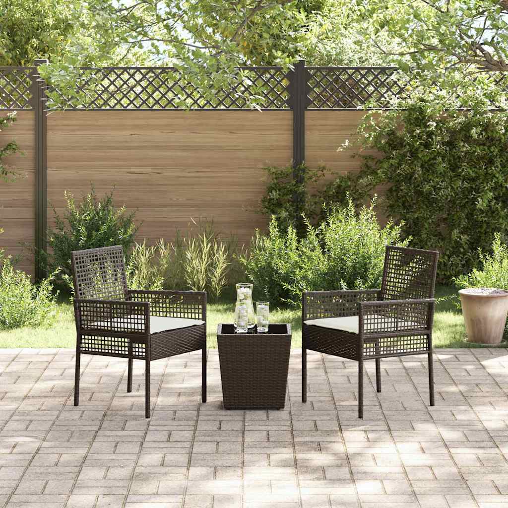 Garten Bistro Set 3 stk. Braun Poly-Rattan
