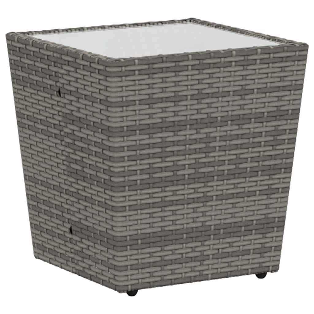 Garten Bistro Set 3 stk. Grau Poly-Rattan
