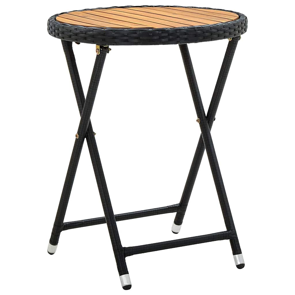 Garten Bistro Set 3 stk. Schwarz Poly-Rattan