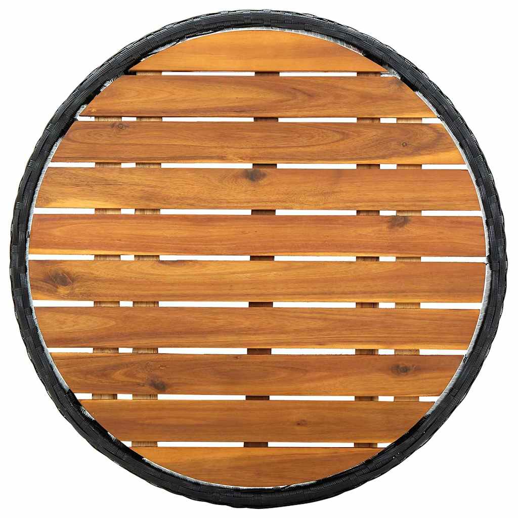 Garten Bistro Set 3 stk. Schwarz Poly-Rattan