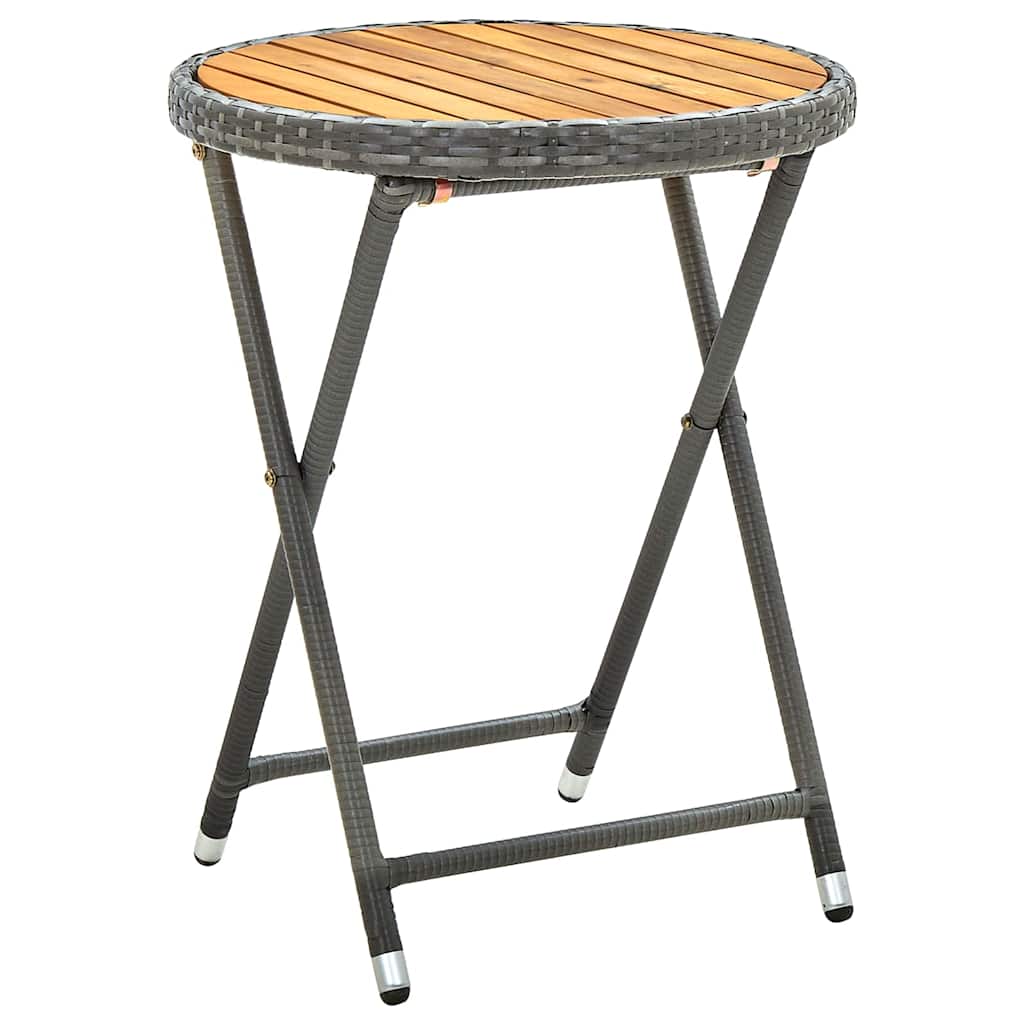 Garten Bistro Set 3 stk. Grau Poly-Rattan
