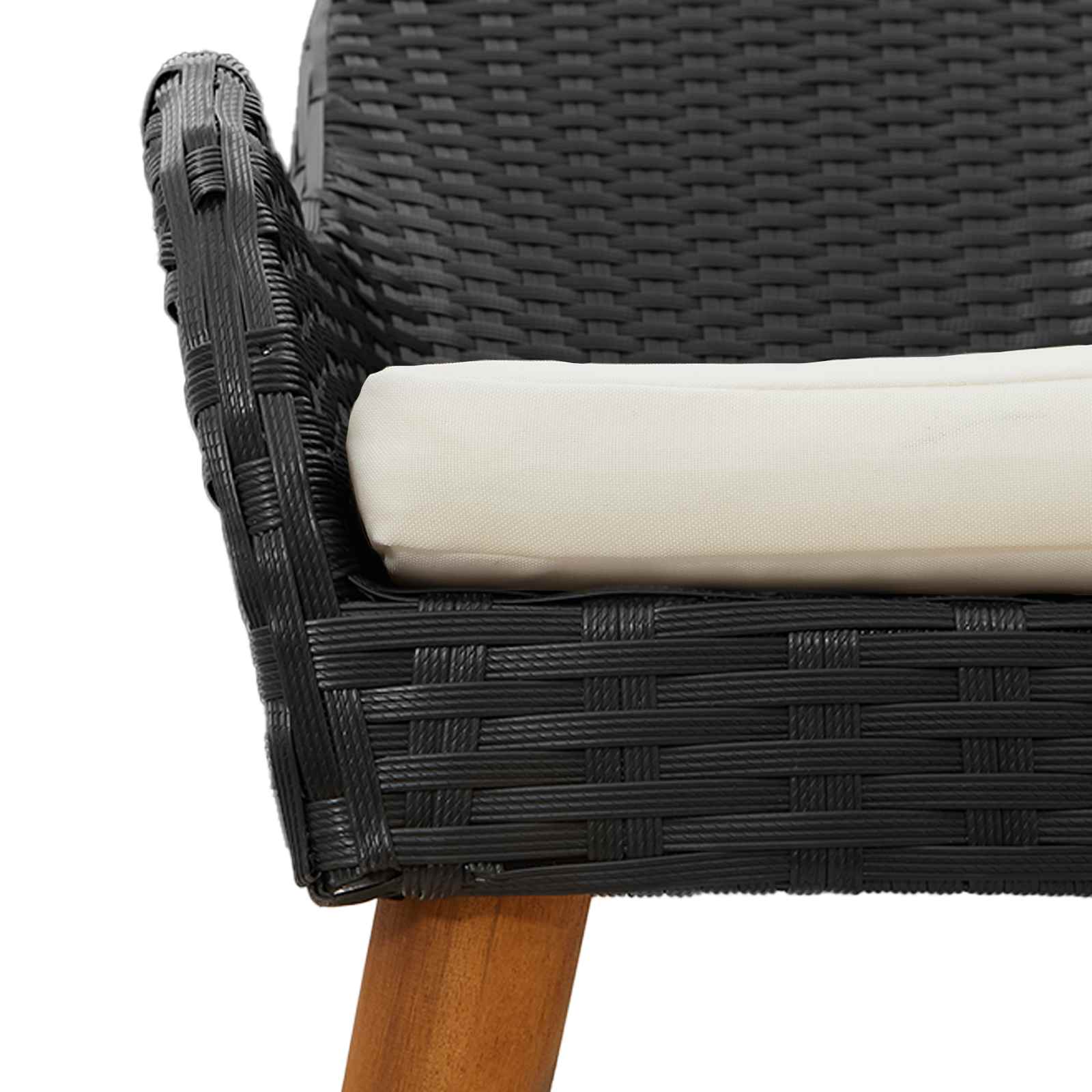 Gartenstuhl 2 stk. Schwarz Poly-Rattan