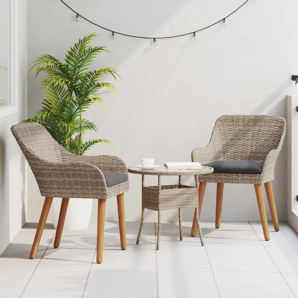 Gartenstuhl 2 Stk. Schwarz Poly-Rattan
