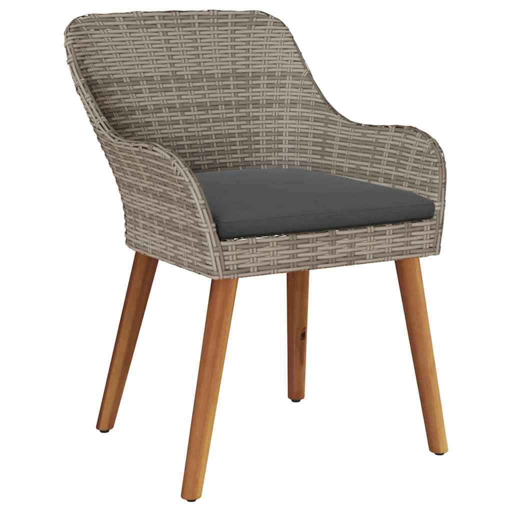 Gartenstuhl 2 Stk. Schwarz Poly-Rattan