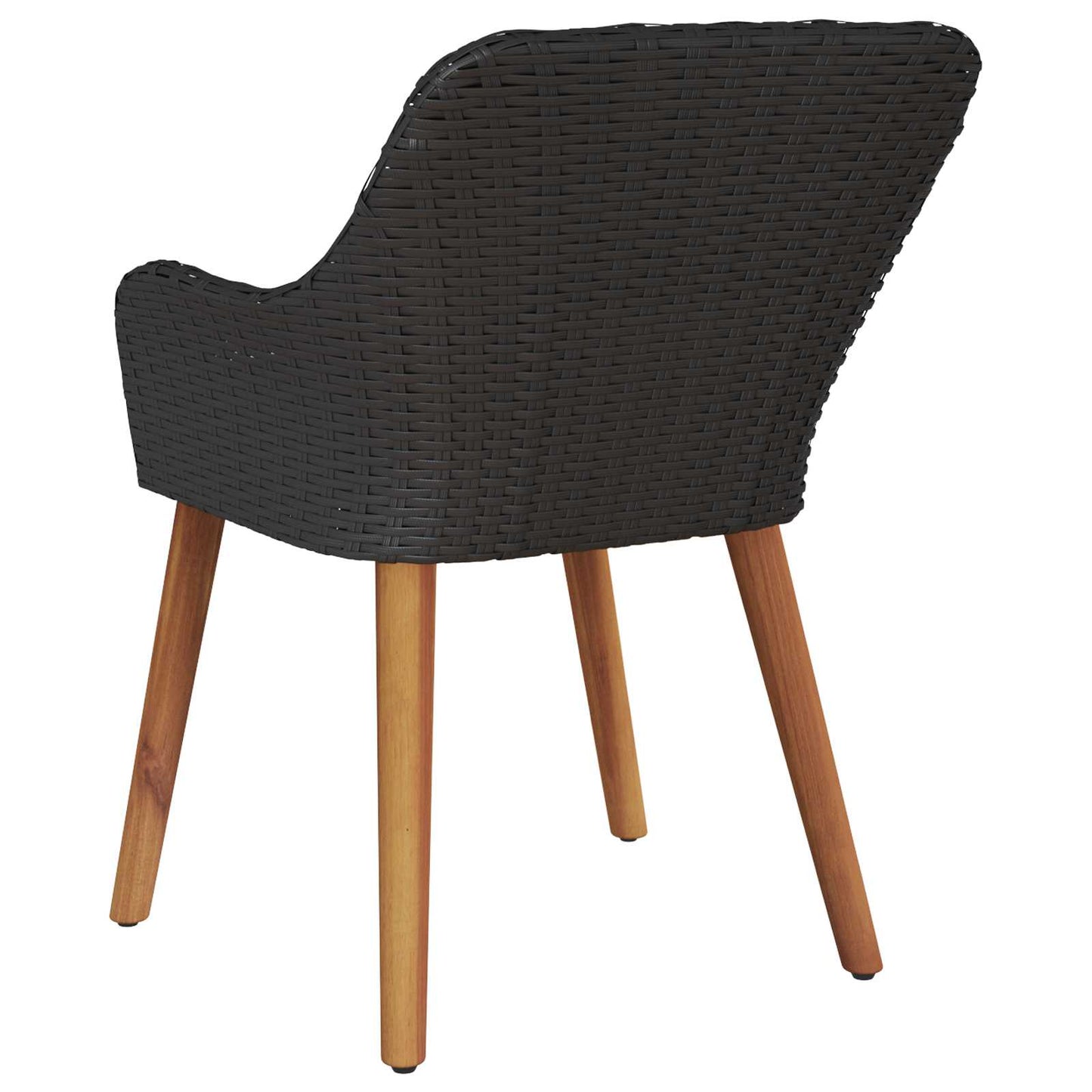 Gartenstuhl 2 stk. Schwarz Poly-Rattan