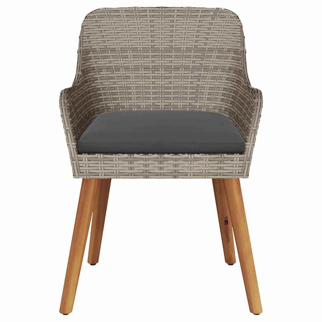 Gartenstuhl 2 Stk. Schwarz Poly-Rattan