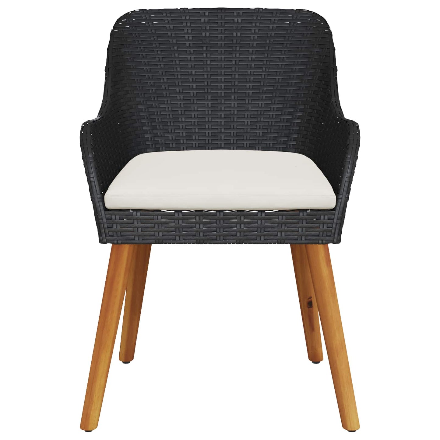 Gartenstuhl 2 stk. Schwarz Poly-Rattan