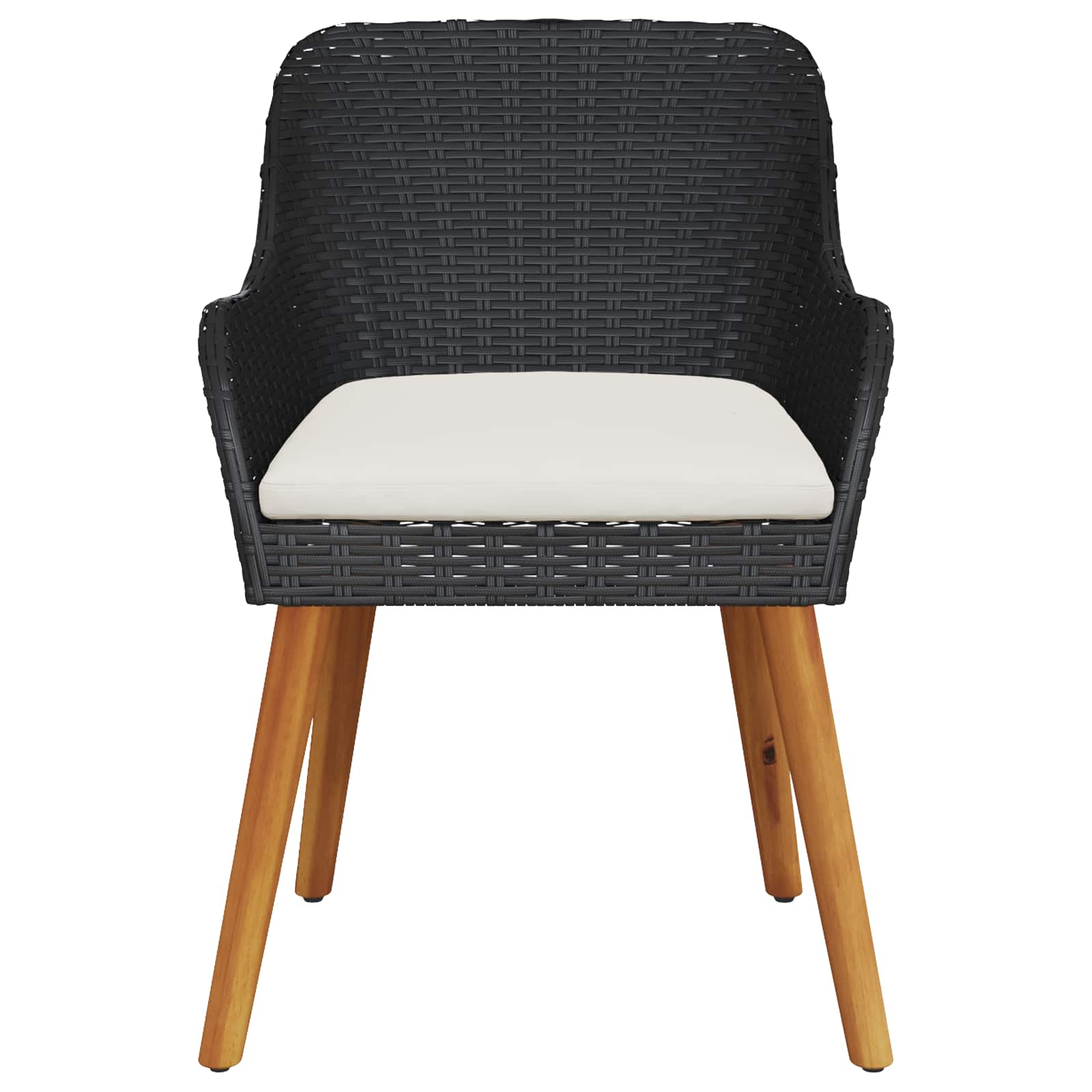 Gartenstuhl 2 stk. Schwarz Poly-Rattan