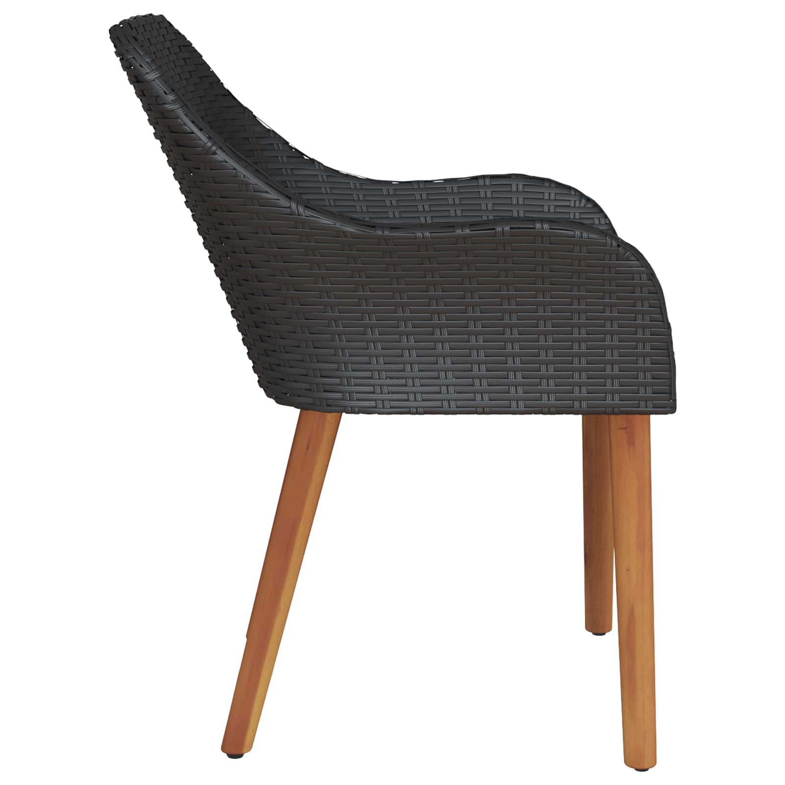 Gartenstuhl 2 stk. Schwarz Poly-Rattan