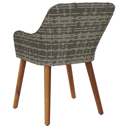 Gartenstuhl 2 stk. Grau Poly-Rattan