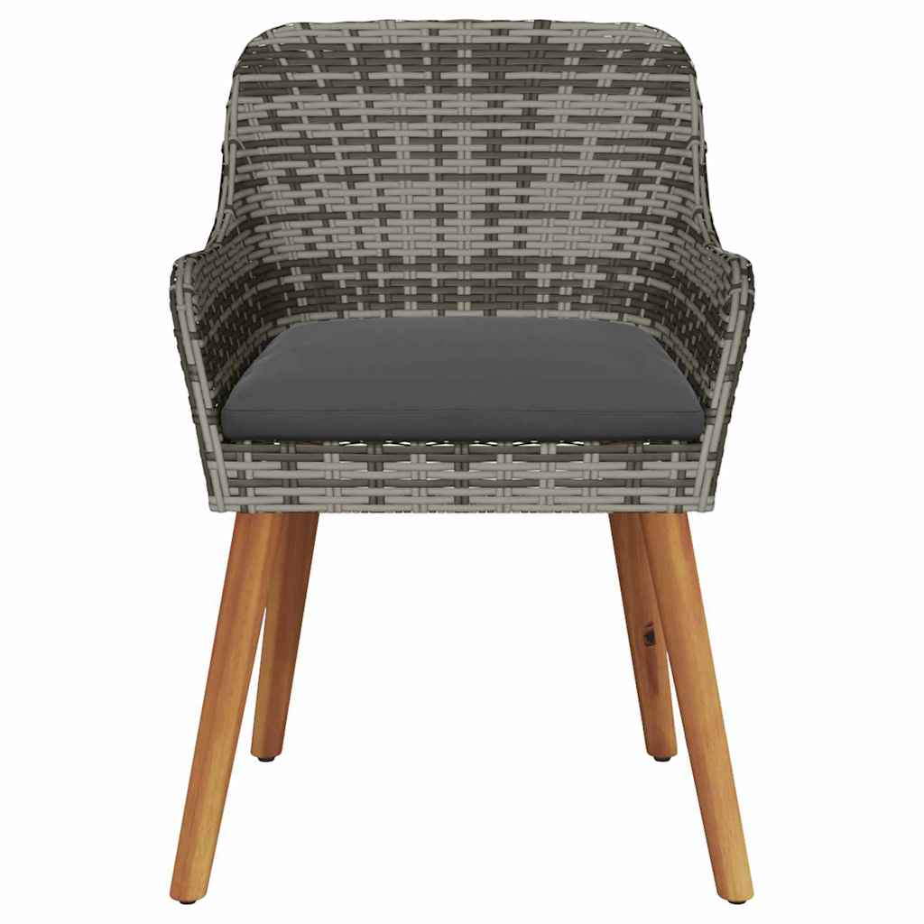 Gartenstuhl 2 Stk. Grau Poly-Rattan