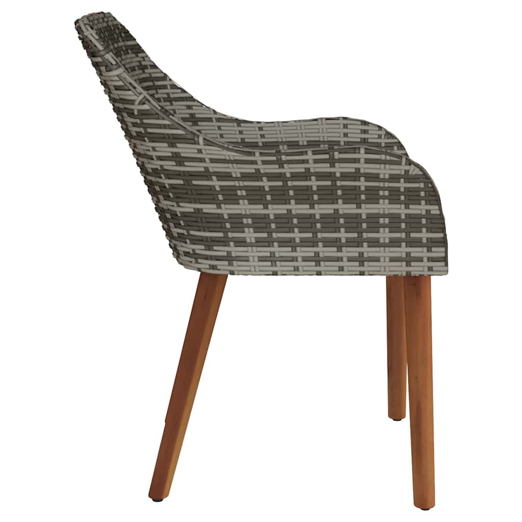 Gartenstuhl 2 Stk. Grau Poly-Rattan