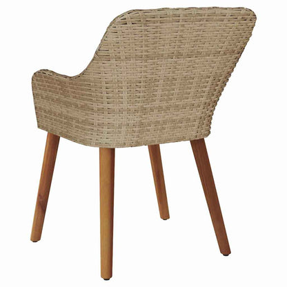 Gartenstuhl 2 stk. Beige Poly-Rattan