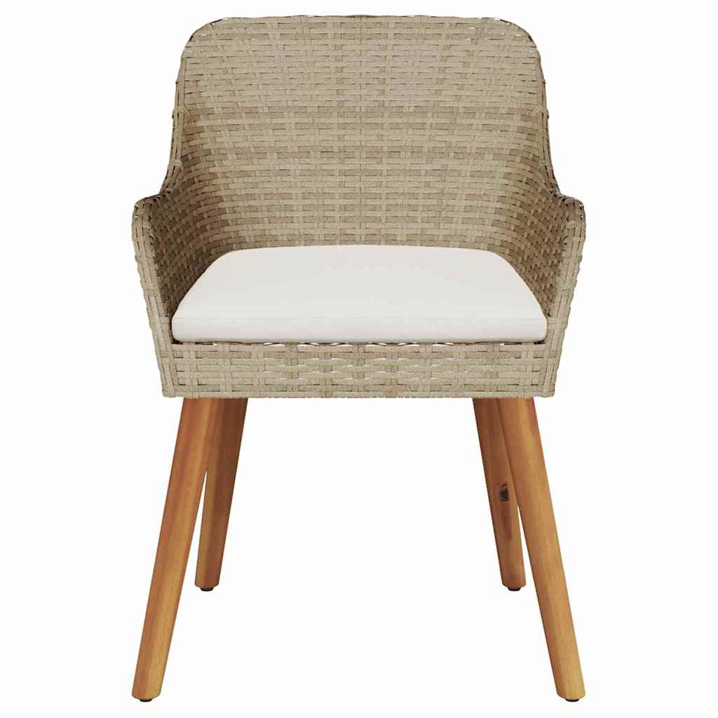 Gartenstuhl 2 Stk. Beige Poly-Rattan
