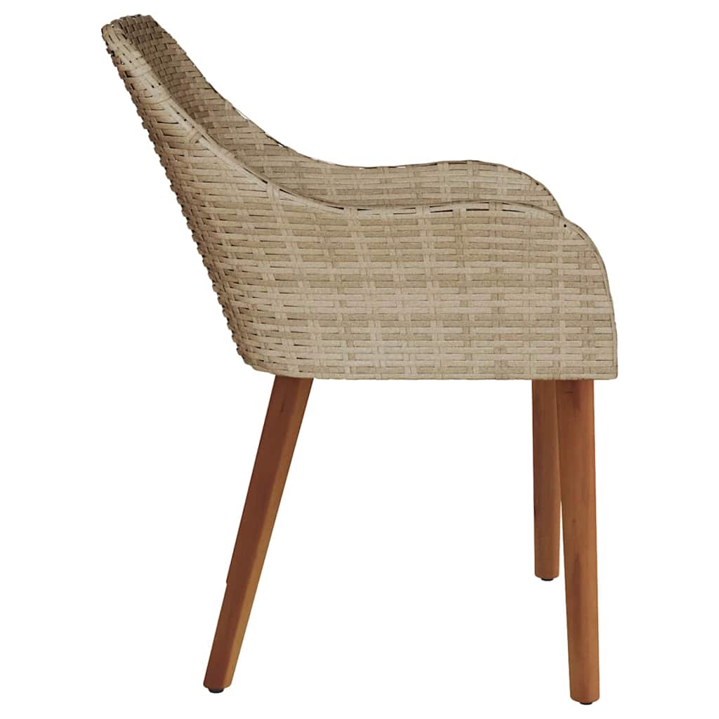 Gartenstuhl 2 Stk. Beige Poly-Rattan