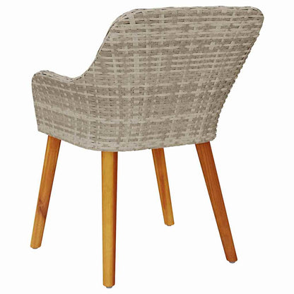 Gartenstuhl 2 stk. Hellgrau Poly-Rattan