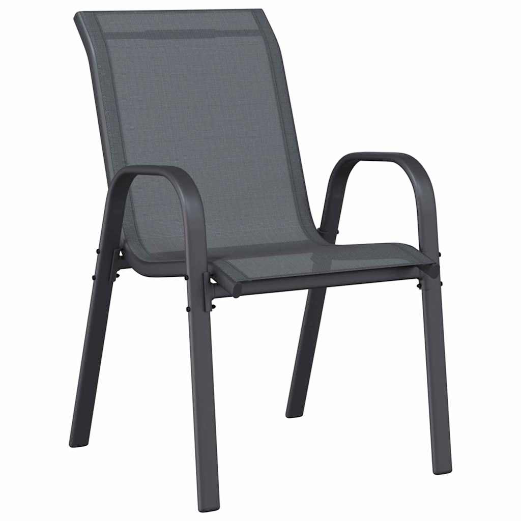Garten Bistro Set 3 Stk. Grau Stahl