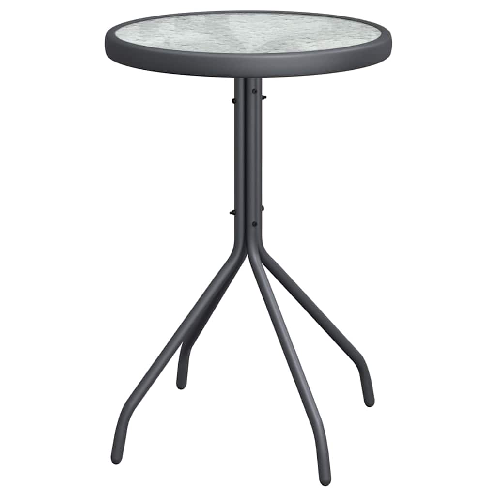 Garten Bistro Set 3 Stk. Grau Stahl