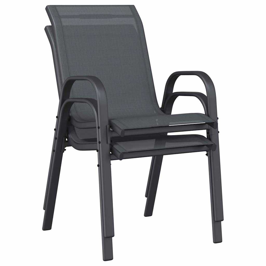 Garten Bistro Set 3 Stk. Grau Stahl