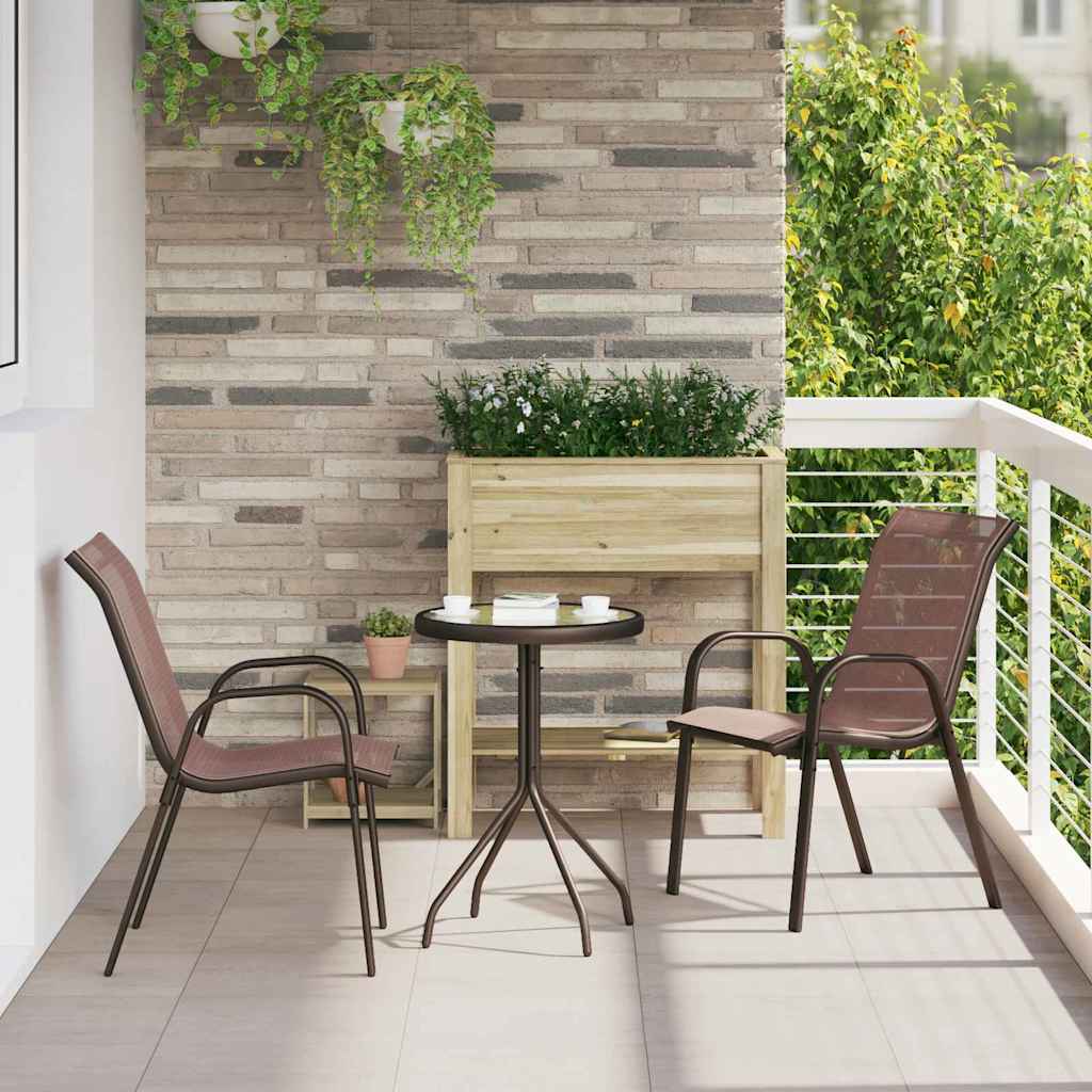 Garten Bistro Set 3 Stk. Braun Stahl