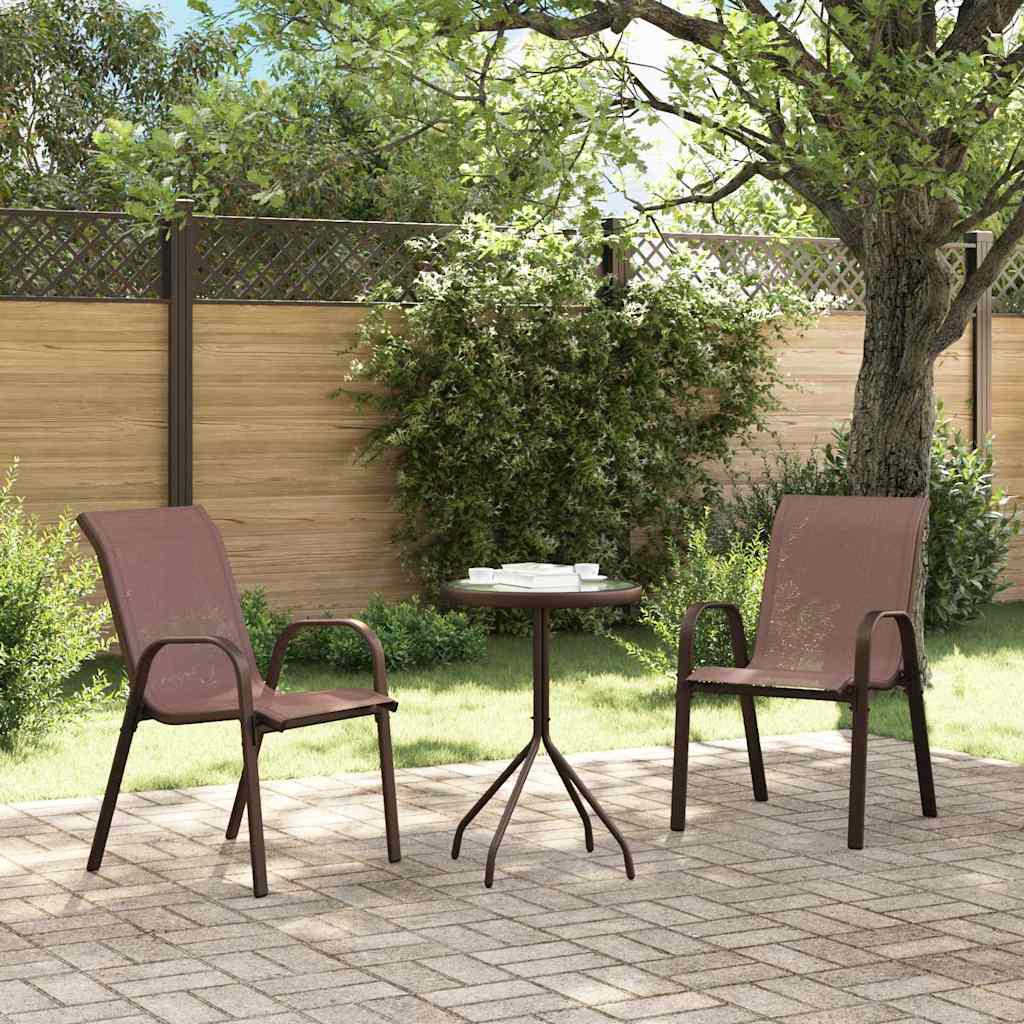Garten Bistro Set 3 Stk. Braun Stahl
