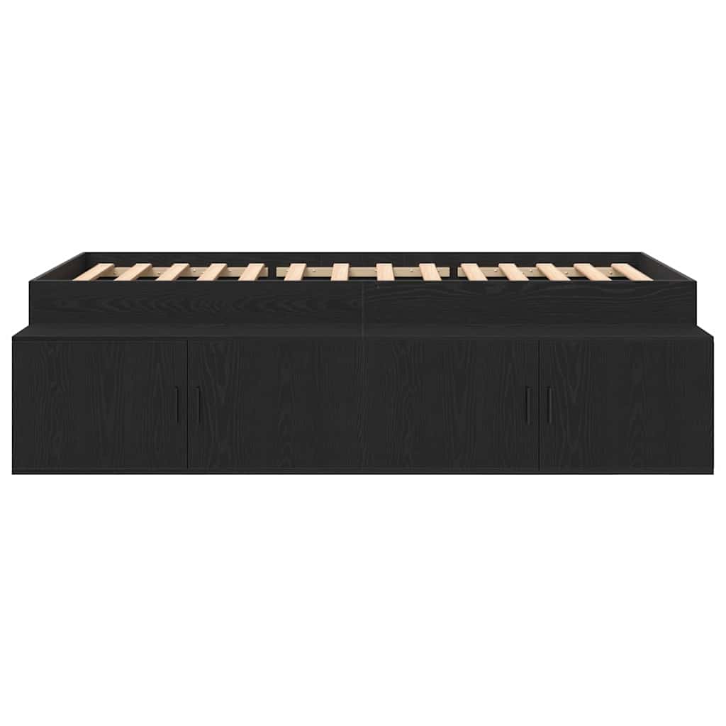 Bett mit Stauraum Schwarz Eichen-Optik 100 x 200 cm