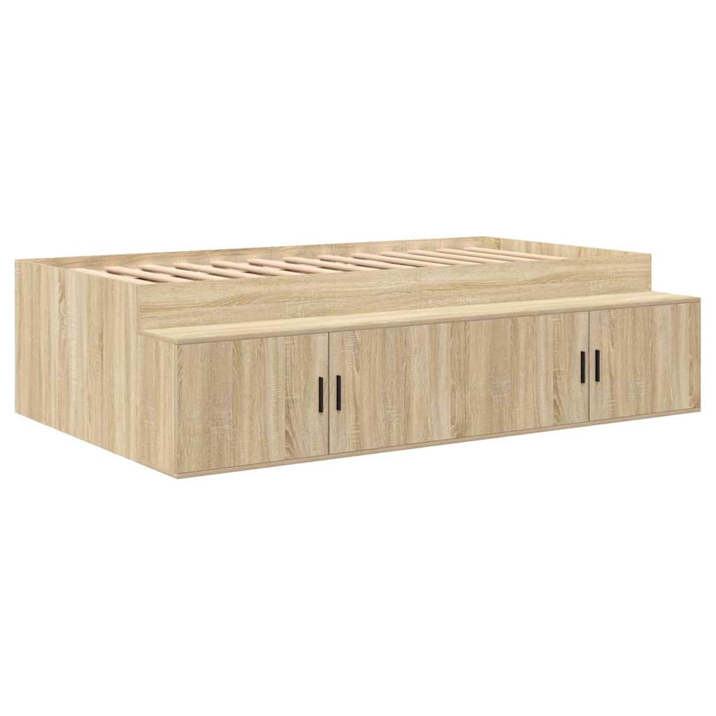 Bett mit Stauraum Sonoma-Eiche 100 x 200 cm Holzwerkstoff