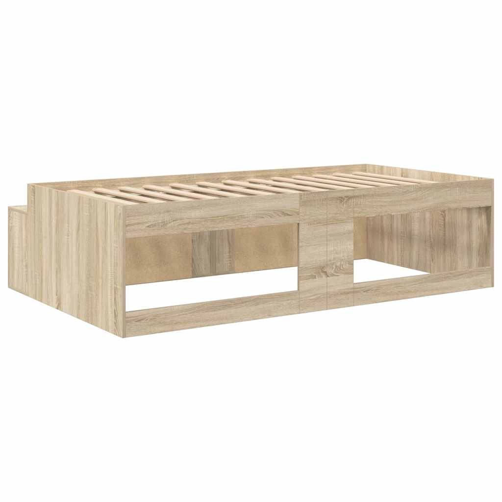 Bett mit Stauraum Sonoma-Eiche 100 x 200 cm Holzwerkstoff