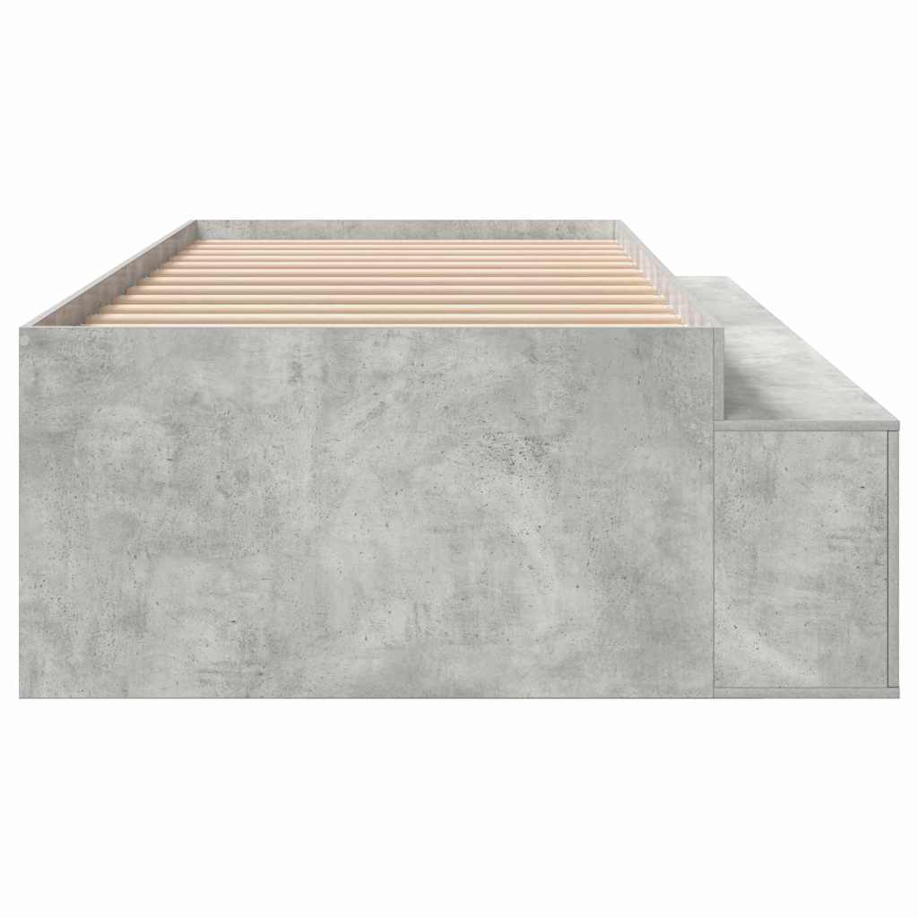Bett mit Stauraum Betongrau 100 x 200 cm Holzwerkstoff