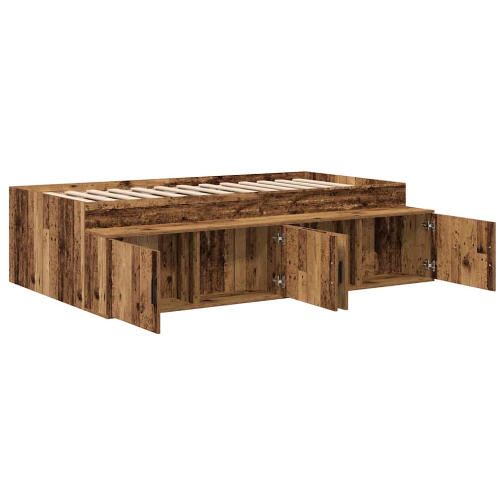 Bett mit Stauraum Altholz 100 x 200 cm Holzwerkstoff
