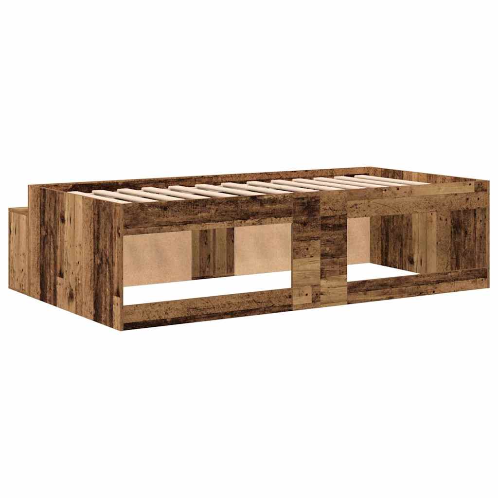 Bett mit Stauraum Altholz 100 x 200 cm Holzwerkstoff
