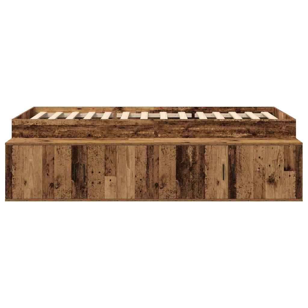 Bett mit Stauraum Altholz 100 x 200 cm Holzwerkstoff