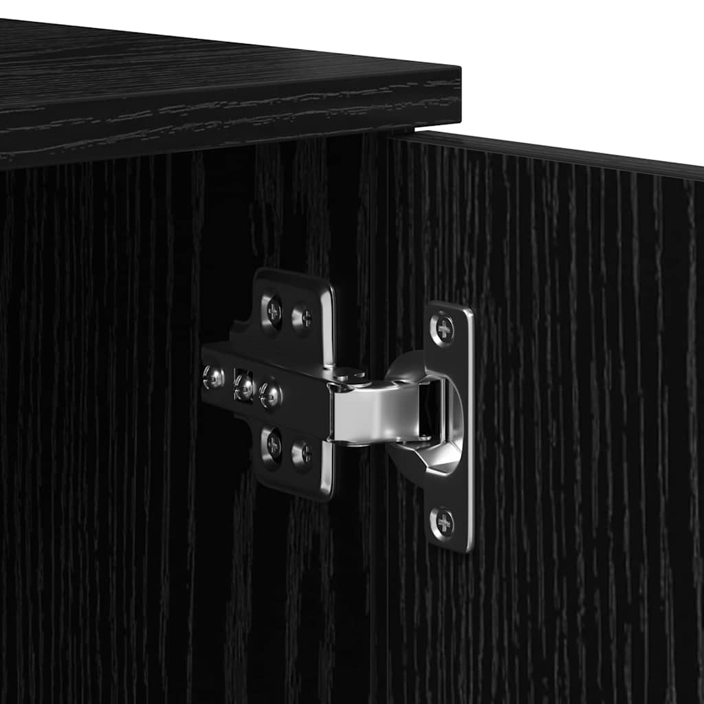 Bettrahmen Schwarz Eichen-Optik 90 x 200 cm Holzwerkstoff