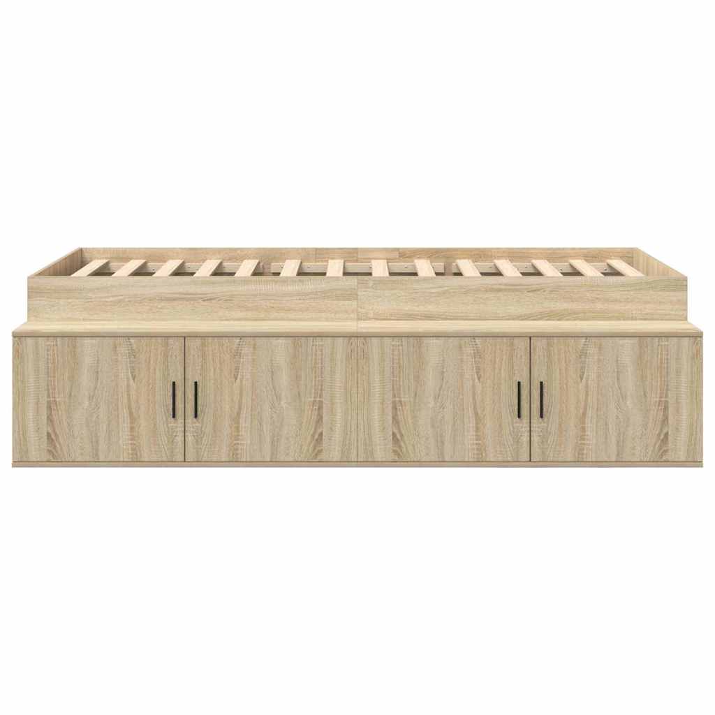 Bett mit Stauraum Sonoma-Eiche 90 x 200 cm Holzwerkstoff
