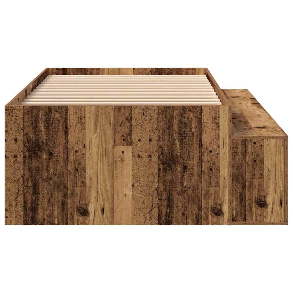 Bettrahmen mit Schubladen Altholz 90 x 200 cm Holzwerkstoff