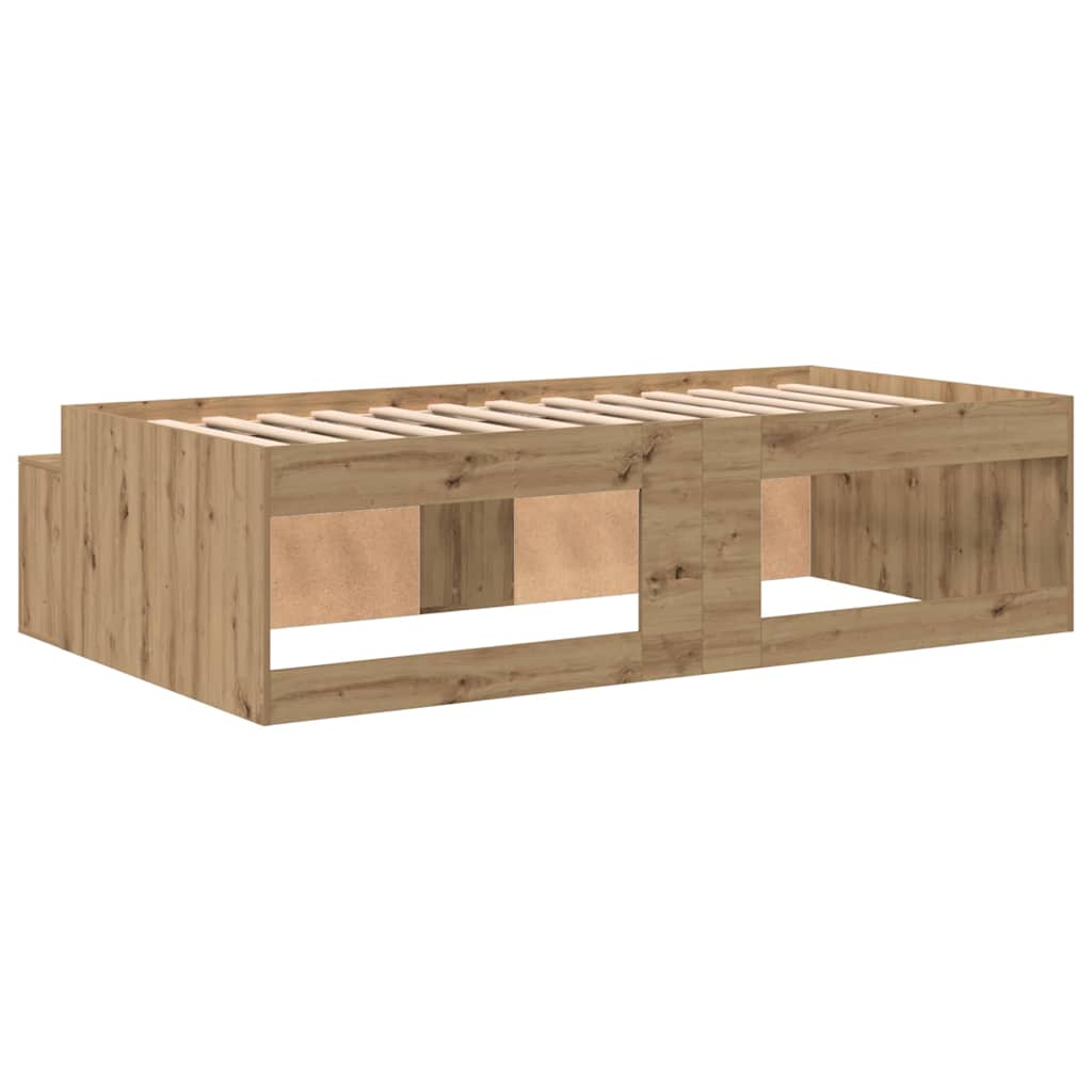 Bettrahmen mit Speicher Artisan-Eiche 90 x 200 cm Holzwerkstoff