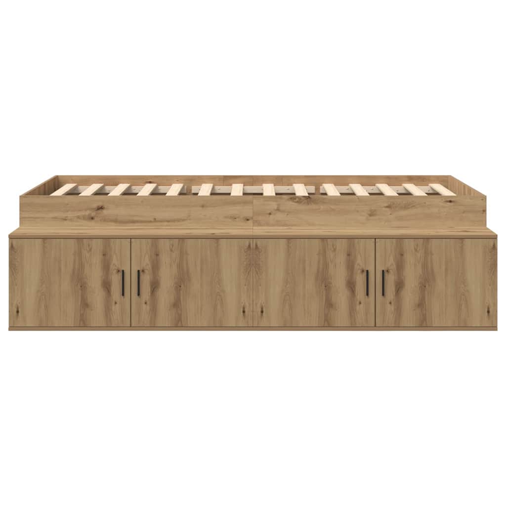 Bettrahmen mit Speicher Artisan-Eiche 90 x 200 cm Holzwerkstoff