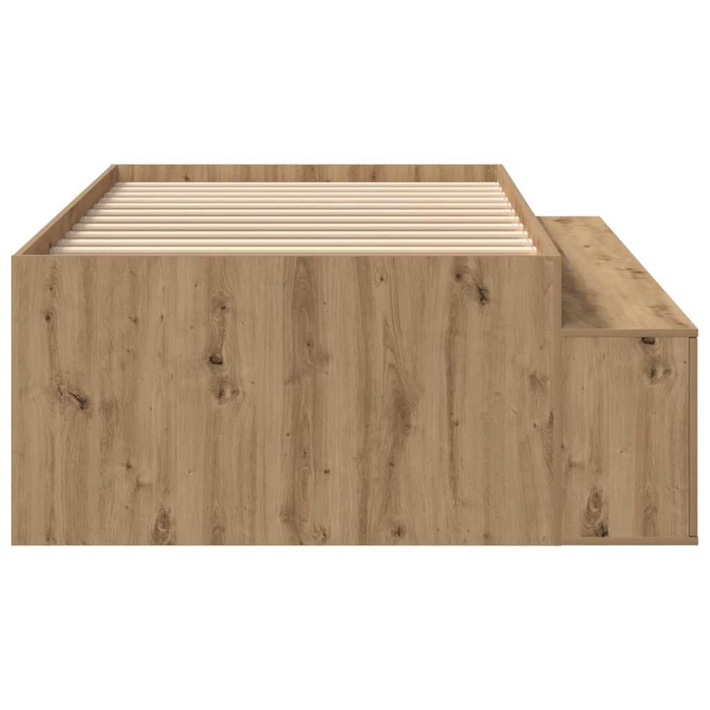 Bettrahmen mit Speicher Artisan-Eiche 90 x 200 cm Holzwerkstoff