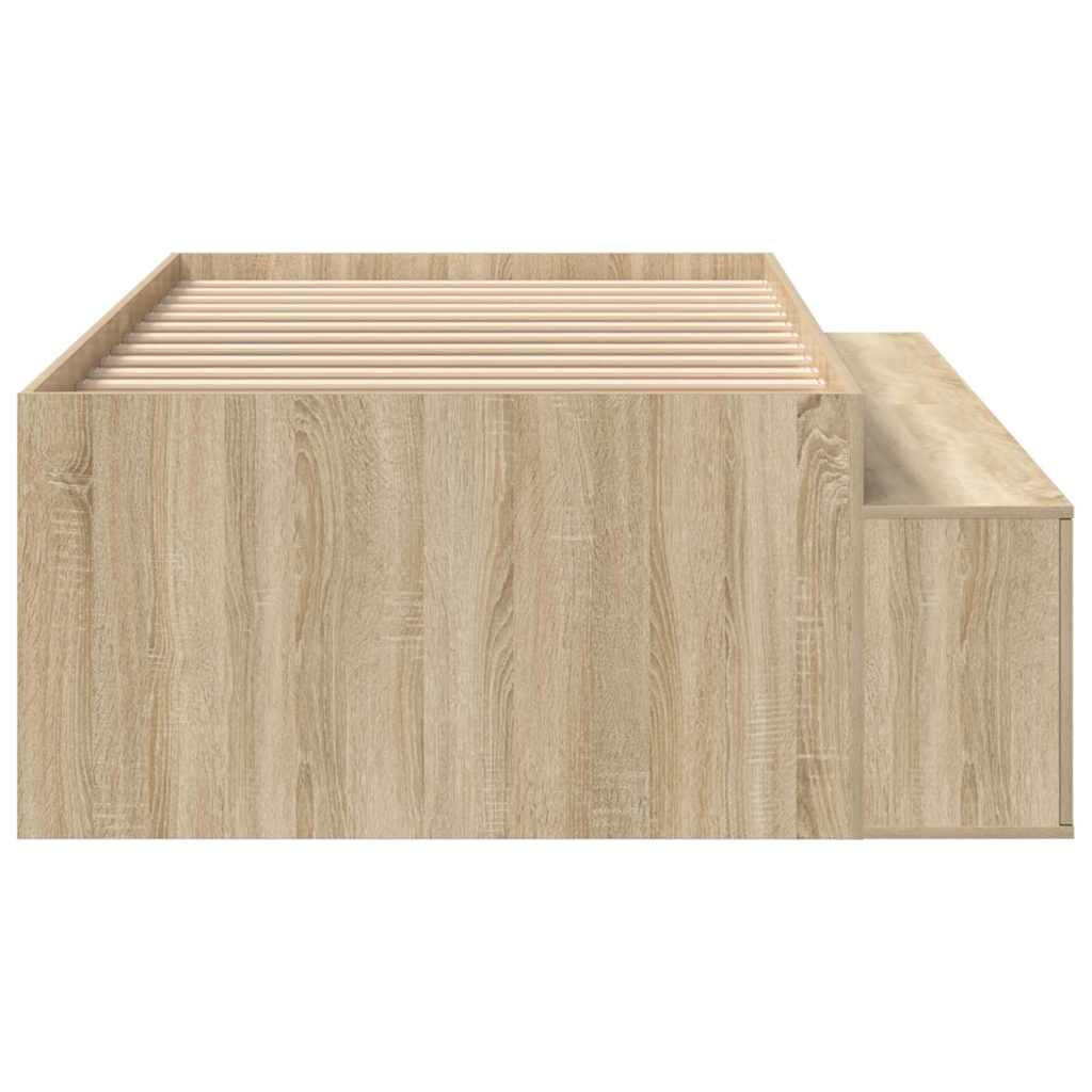 Bettrahmen mit Speicher Sonoma-Eiche 80 x 200 cm Holzwerkstoff