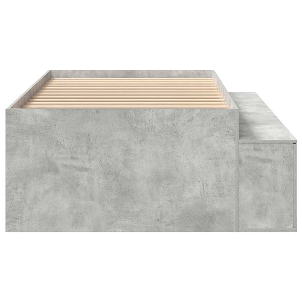 Bett mit Stauraum Betongrau 80 x 200 cm Holzwerkstoff