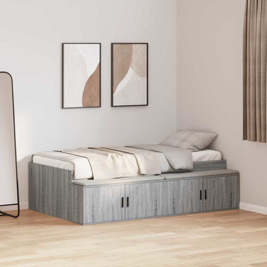 Bett mit Stauraum Grau Sonoma 80 x 200 cm Holzwerkstoff