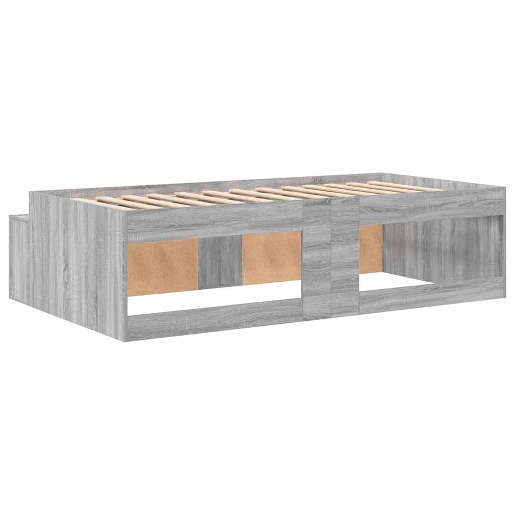 Bett mit Stauraum Grau Sonoma 80 x 200 cm Holzwerkstoff