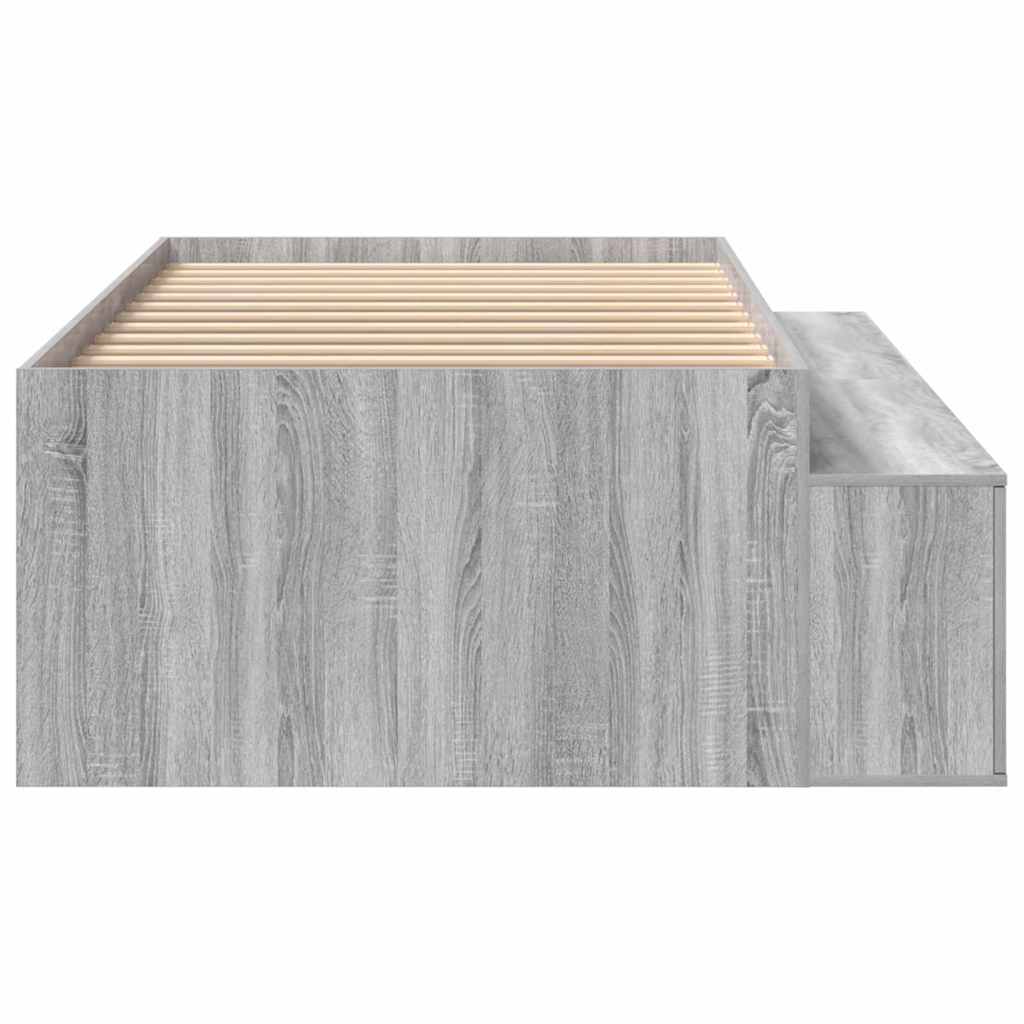 Bett mit Stauraum Grau Sonoma 80 x 200 cm Holzwerkstoff