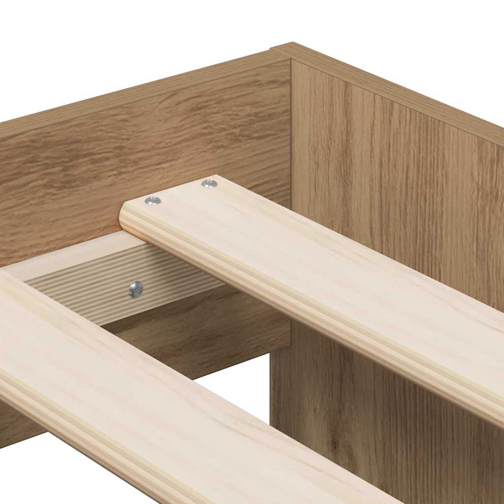 Bett mit Stauraum Artisan-Eiche 80 x 200 cm Holzwerkstoff