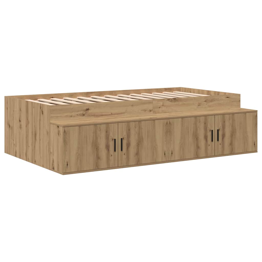 Bett mit Stauraum Artisan-Eiche 80 x 200 cm Holzwerkstoff