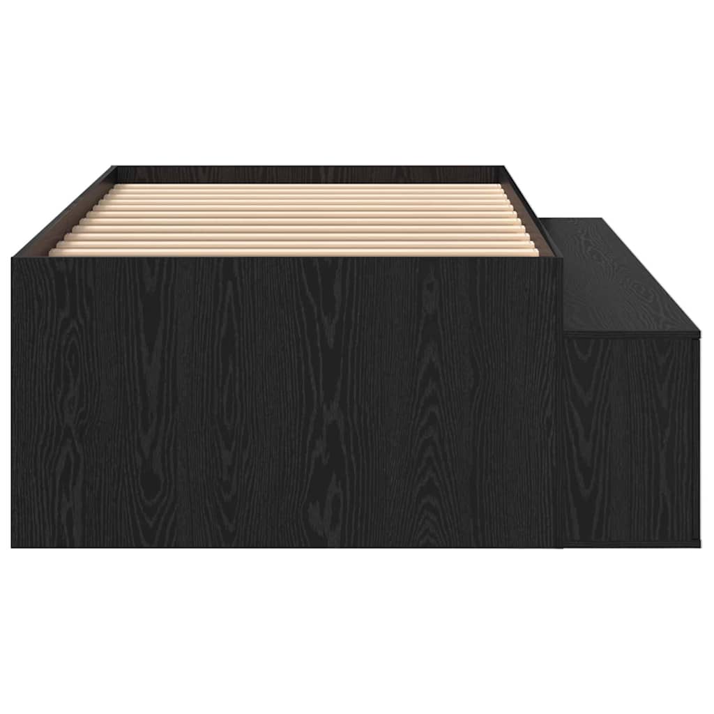 Bett mit Stauraum mit Speicher Schwarz Eichen-Optik 90 x 190 cm