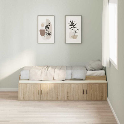 Bettrahmen mit Speicher Sonoma-Eiche 90 x 190 cm Holzwerkstoff