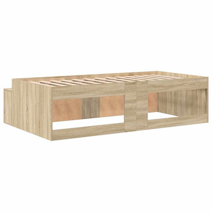 Bettrahmen mit Speicher Sonoma-Eiche 90 x 190 cm Holzwerkstoff