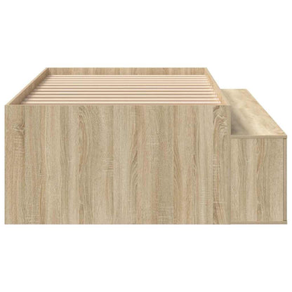 Bettrahmen mit Speicher Sonoma-Eiche 90 x 190 cm Holzwerkstoff